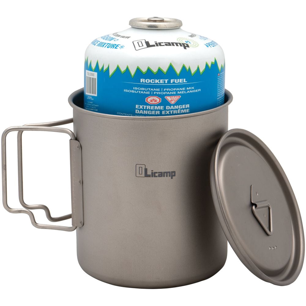 Olicamp Titanium Space Saver Mug with Lid, Nests Nalgene Bottle Inside, Lightweight and Compact, Perfect for Camping and Backpacking, 750mL - 7R3C