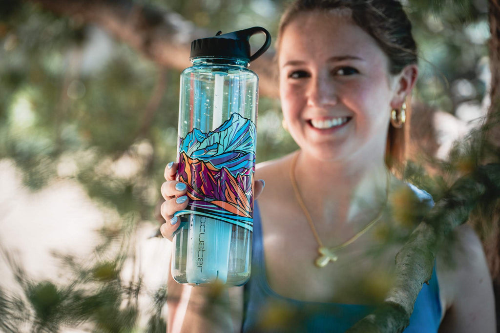 Epic Water Filters Nalgene OG Sustain Tritan USA Made Water Bottle and 75 Gallon Filter - Removes 99.99% of Water Impurities, 32oz, Leggitt Art - PNLR