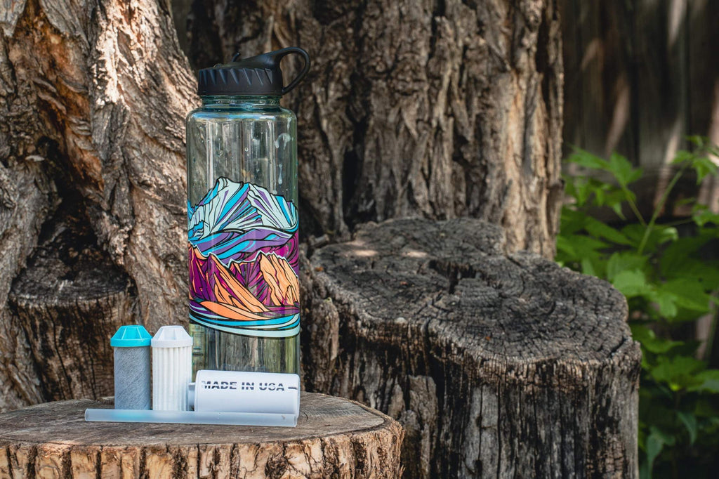Epic Water Filters Nalgene OG Sustain Tritan USA Made Water Bottle and 75 Gallon Filter - Removes 99.99% of Water Impurities, 32oz, Leggitt Art - PNLR