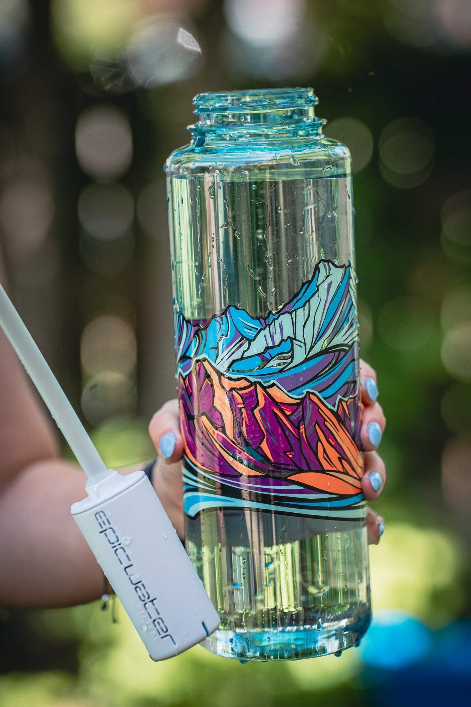Epic Water Filters Nalgene OG Sustain Tritan USA Made Water Bottle and 75 Gallon Filter - Removes 99.99% of Water Impurities, 32oz, Leggitt Art - PNLR