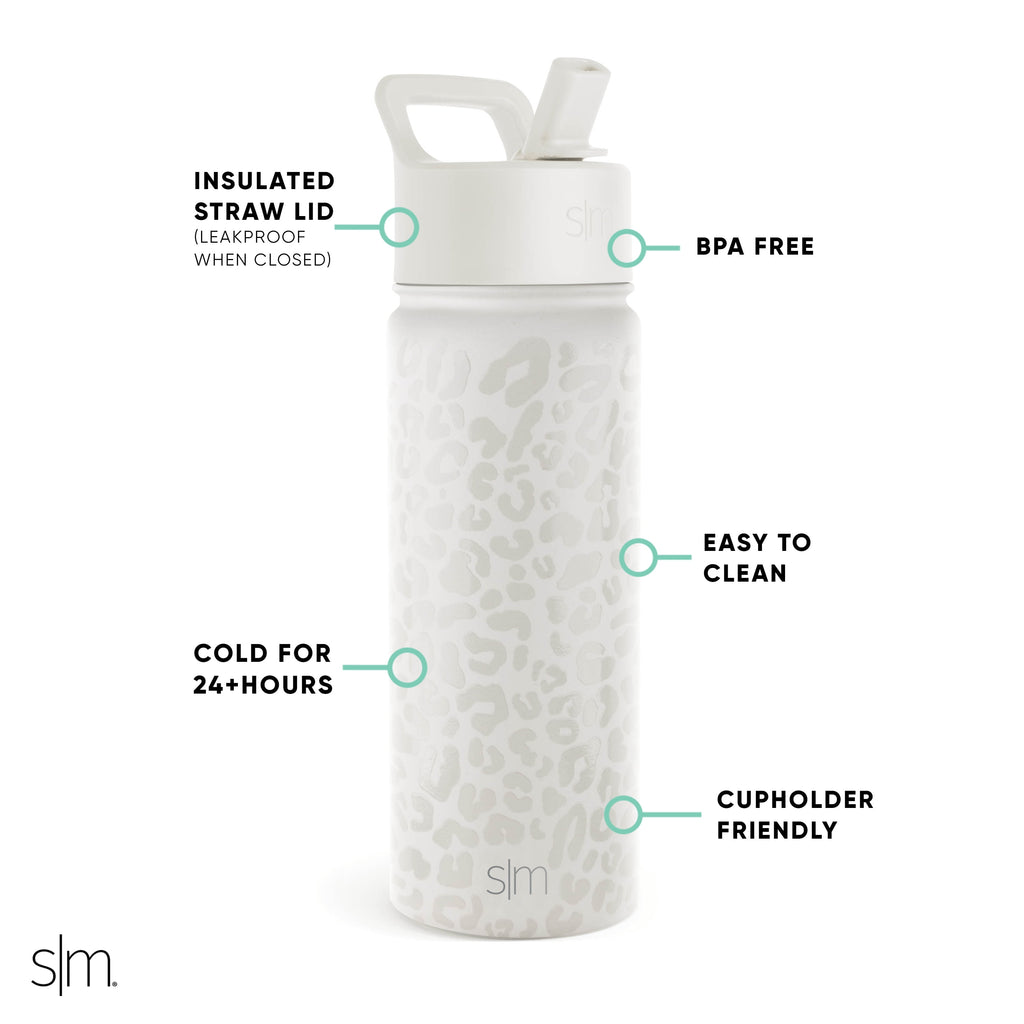 Simple Modern Summit Water Bottle Straw Lid Vacuum Insulated Stainless Steel Bottle | 18 fl oz - 73TK