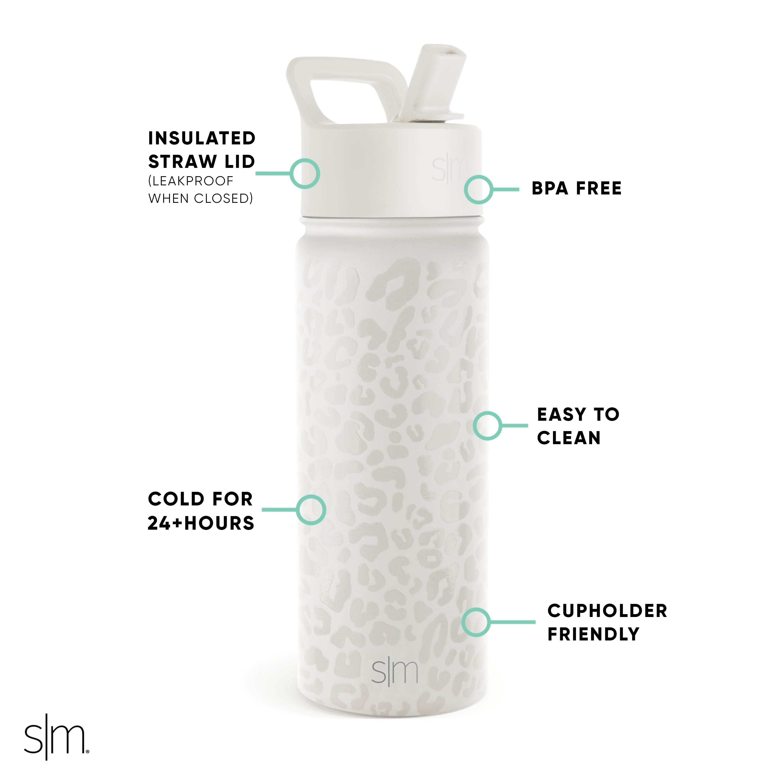 Simple Modern Summit Water Bottle Straw Lid Vacuum Insulated Stainless Steel Bottle | 18 fl oz - 73TK