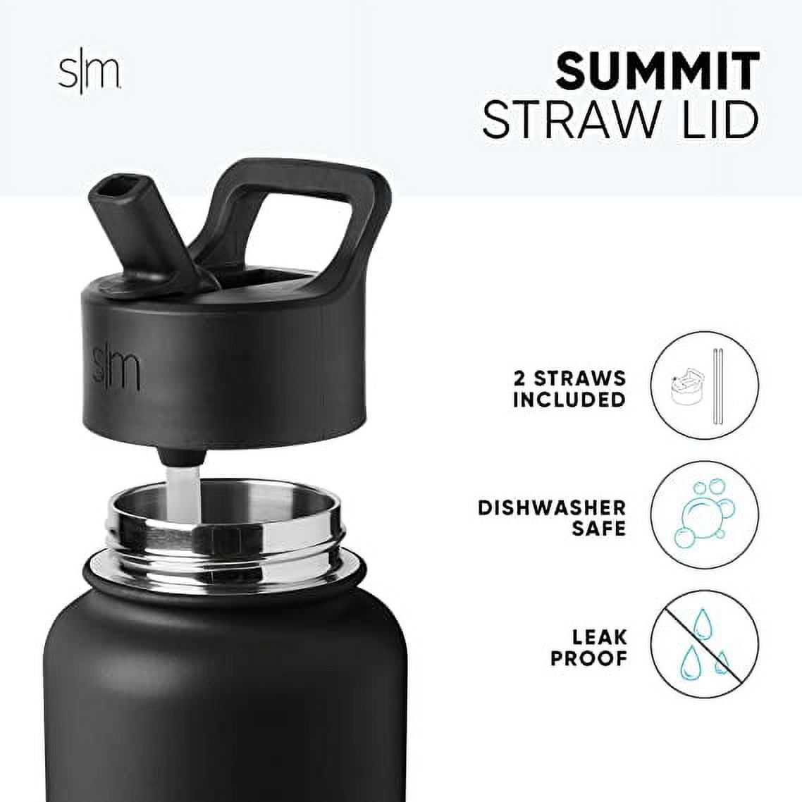 Simple Modern Summit Water Bottle Straw Lid Vacuum Insulated Stainless Steel Bottle | 18 fl oz - 73TK