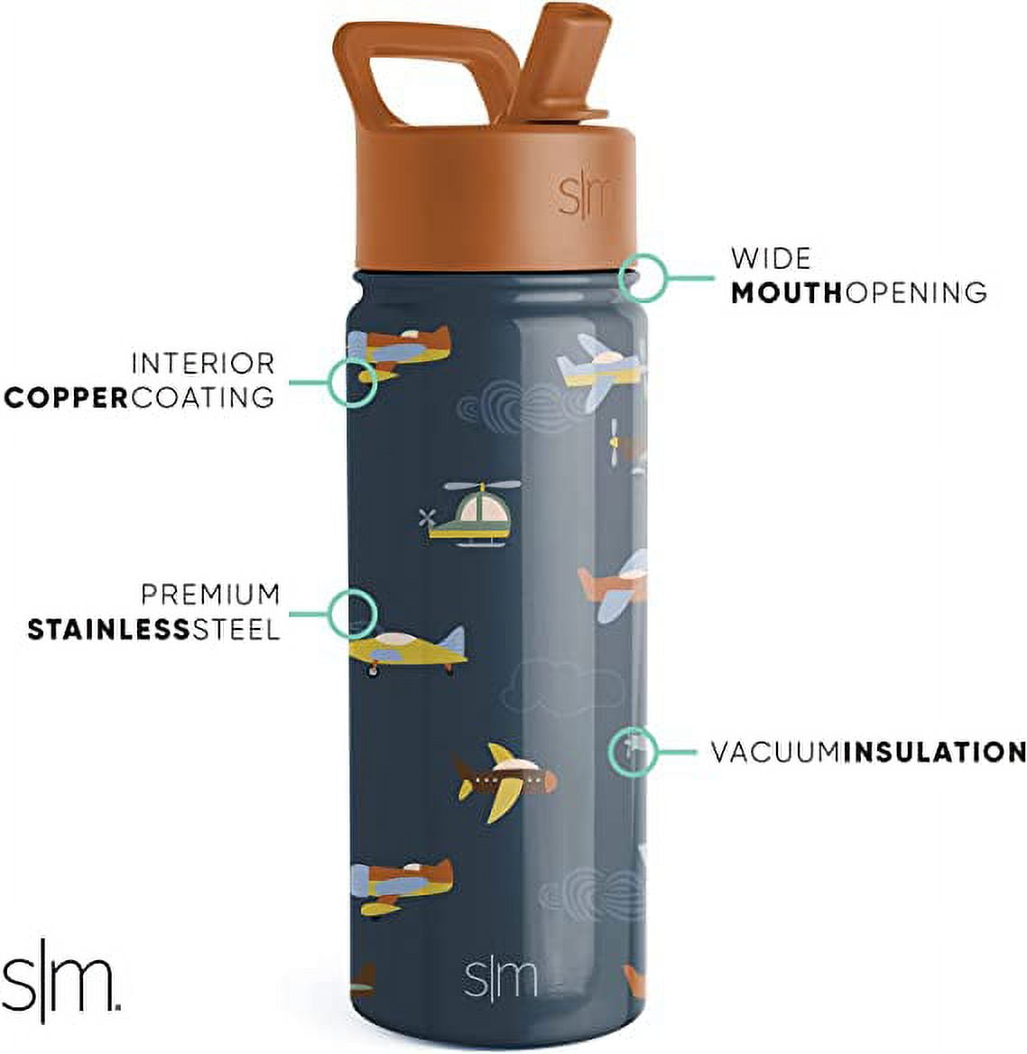 Simple Modern Summit Water Bottle Straw Lid Vacuum Insulated Stainless Steel Bottle | 18 fl oz - 73TK