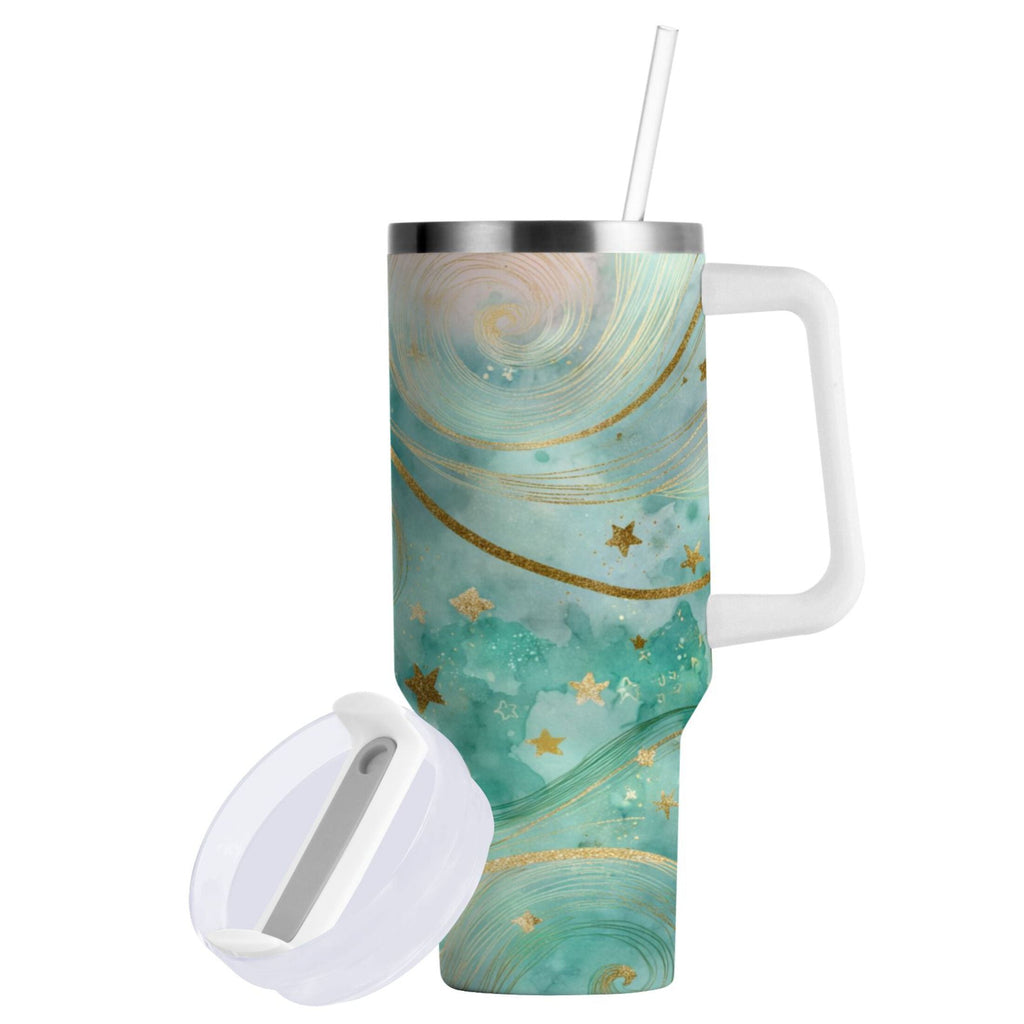 30 oz Insulated Stainless Steel Tumbler Double Wall Stainless Steel Tumbler with 2-Way Drinking Beautiful Swirling Lines - 6LTX