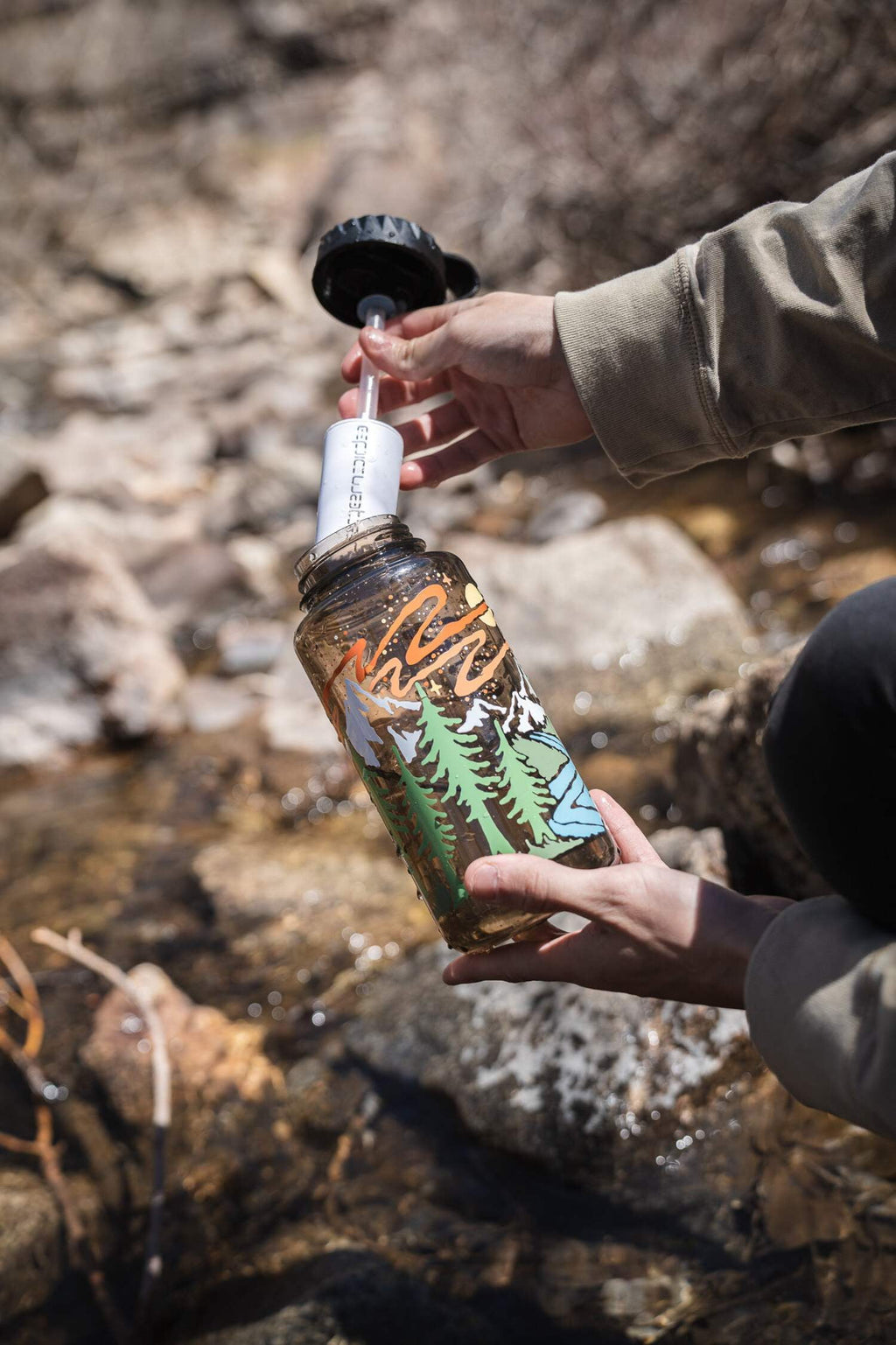 Epic Water Filters Nalgene OG Sustain Tritan USA Made Water Bottle and 75 Gallon Filter - Removes 99.99% of Water Impurities, 32oz, Atomic Child Special Edition - IHJ0