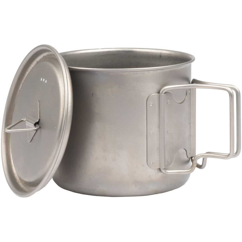 Olicamp Titanium Space Saver Mug with Lid, Nests Nalgene Bottle Inside, Lightweight and Compact, Perfect for Camping and Backpacking, 550mL - FB7N