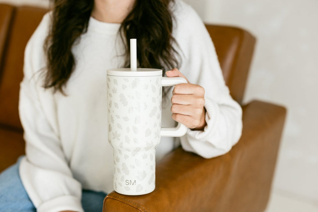 Simple Modern 30 fl oz Insulated Stainless Steel Trek Tumbler with Straw Lid | Seaglass Sage and Cream Checkmate - ON24