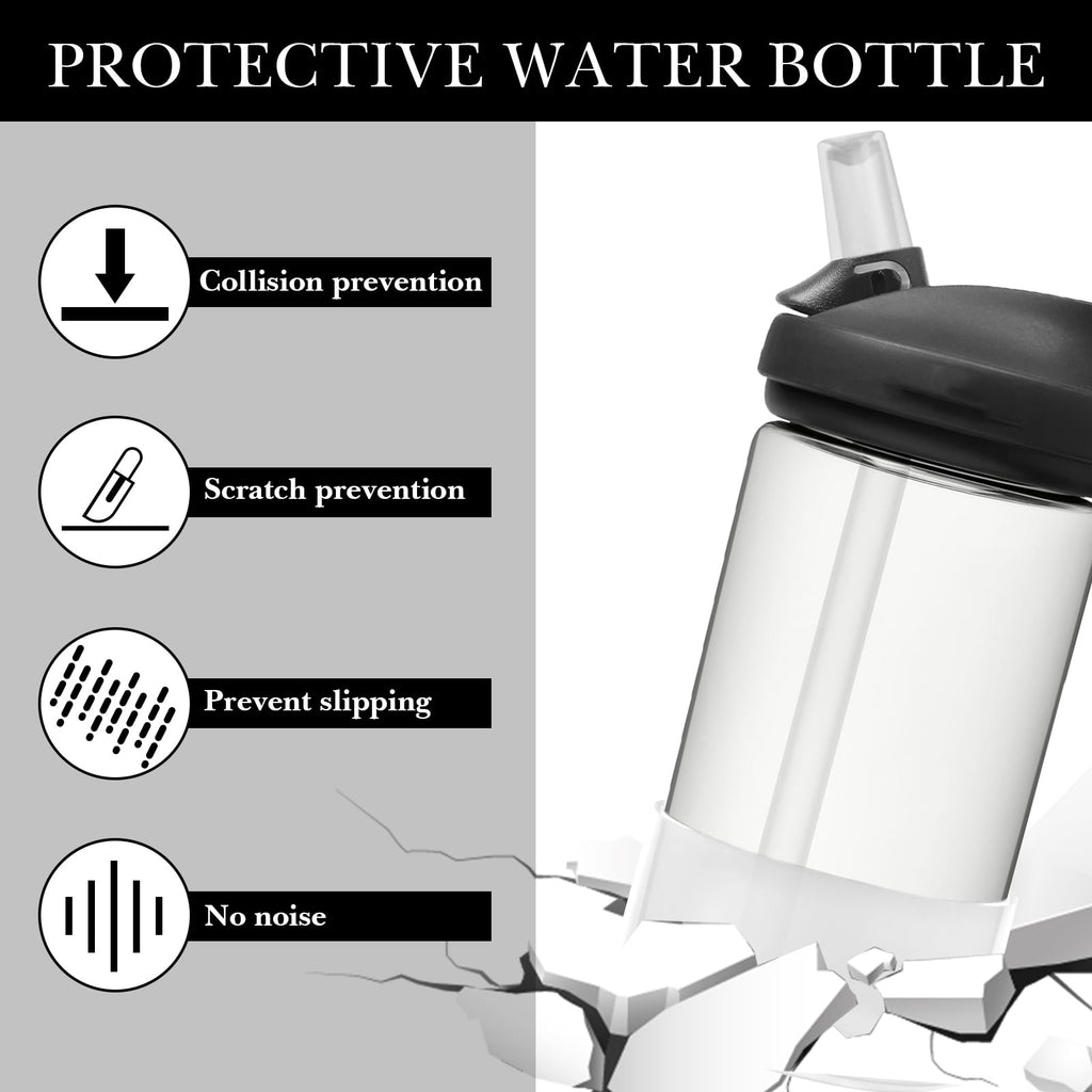 Linkidea 2 Pack Water Bottle Boot Compatible with CamelBak Eddy+20oz/25oz, Chute Mag 20oz/25oz, Carry Cap, Silicone Anti-Slip Bottle Bottom Bumper Protector (Clear White) - EXVR