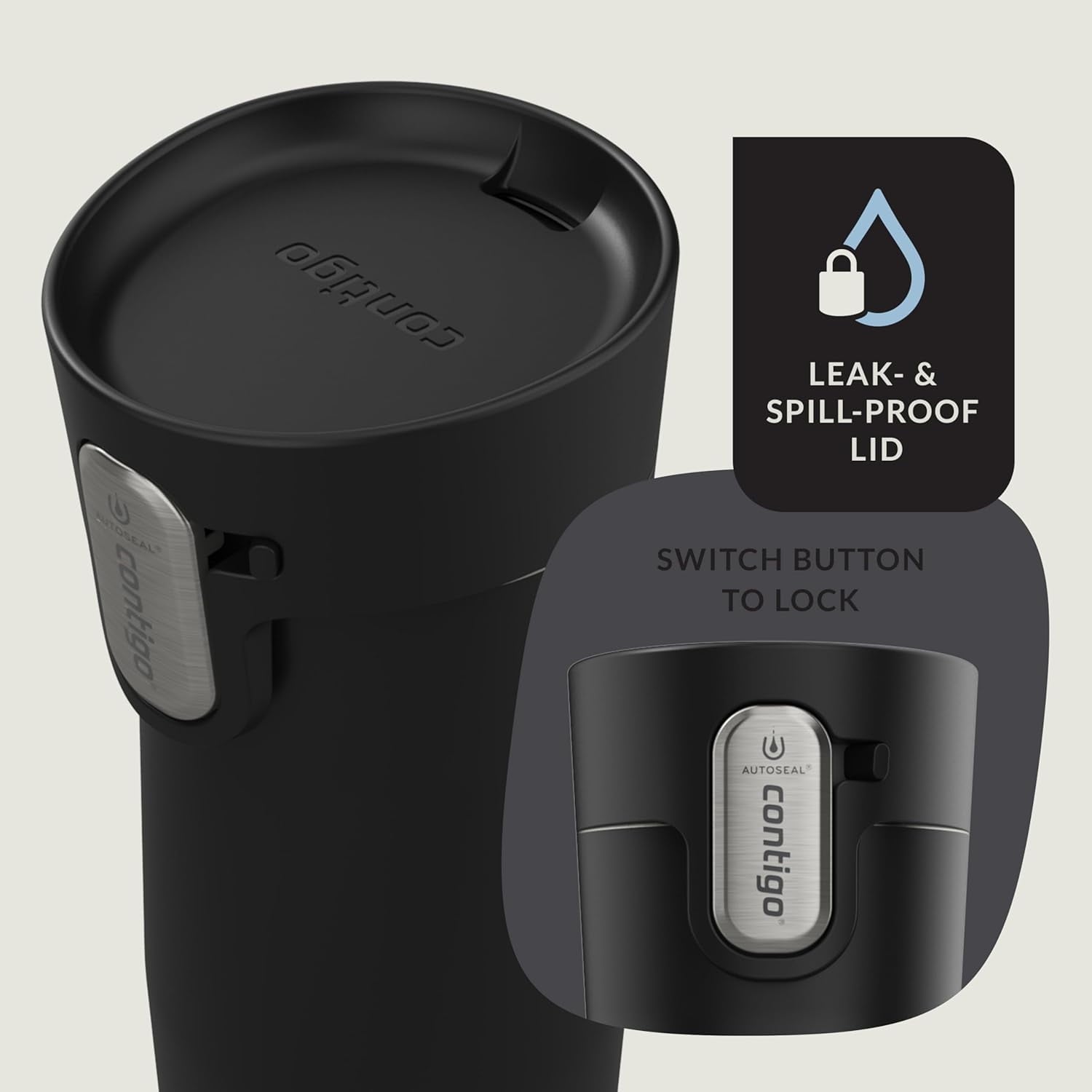 Contigo AUTOSEAL West Loop Vacuum-Insulated Stainless Steel Travel Mug with Easy-Clean Lid, 12oz, Matte Black - Y0BD