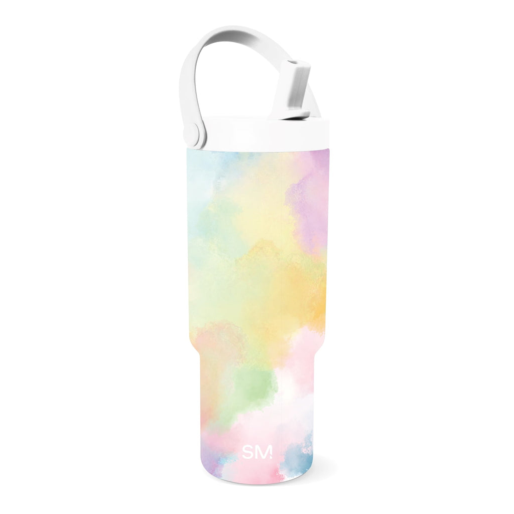 Simple Modern 24 fl oz Insulated Stainless Steel Trek Pivot Tumbler with Straw Lid and Top Handle|Cotton Candy Tie Dye - 9EJ3
