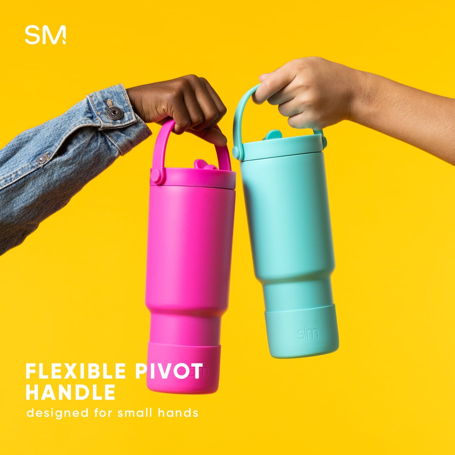 Simple Modern 24 fl oz Insulated Stainless Steel Trek Pivot Tumbler with Straw Lid and Top Handle|Cotton Candy Tie Dye - 9EJ3