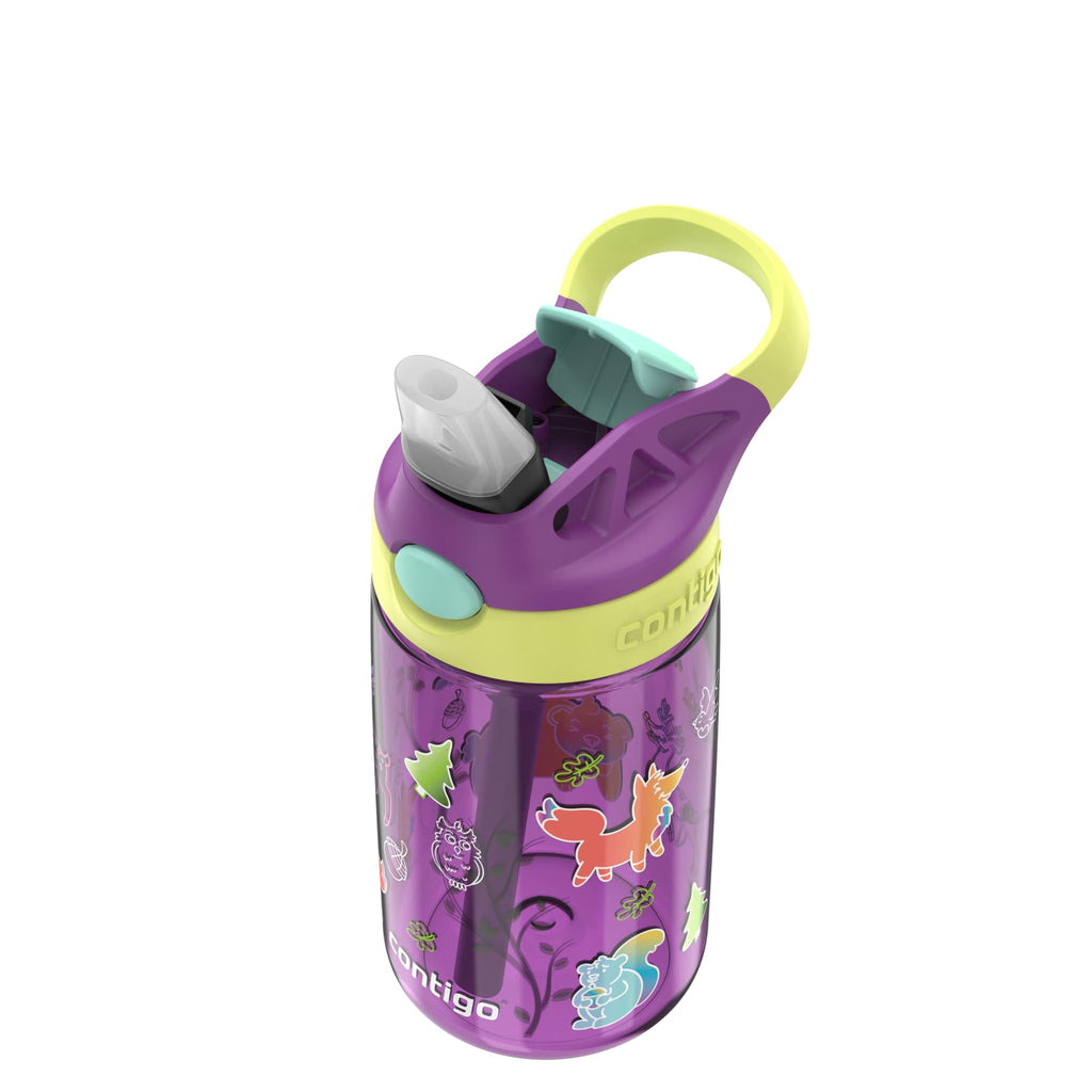 Contigo Kids Water Bottle with Redesigned AUTOSPOUT Straw, 14 oz, Grape Forest Haven - 13PG