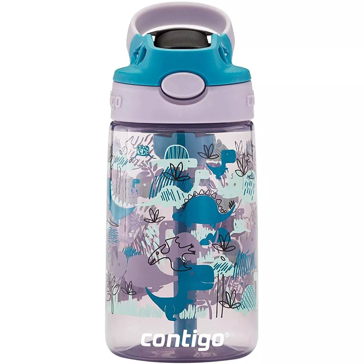 Contigo Kids Water Bottle with Redesigned AUTOSPOUT Straw, 14 oz, Grape Forest Haven - 13PG