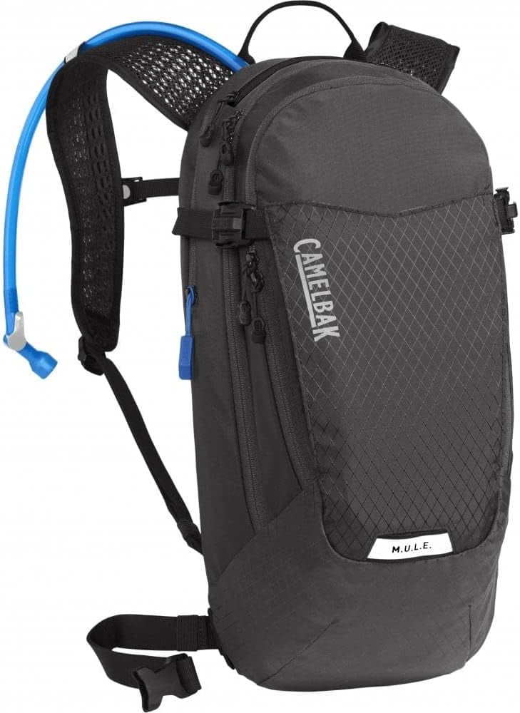 CamelBak Women's M.U.L.E. 12 Mountain Biking Hydration Pack - Easy Refilling Hydration Backpack - Magnetic Tube Trap 100oz, Charcoal/Black - 62XK