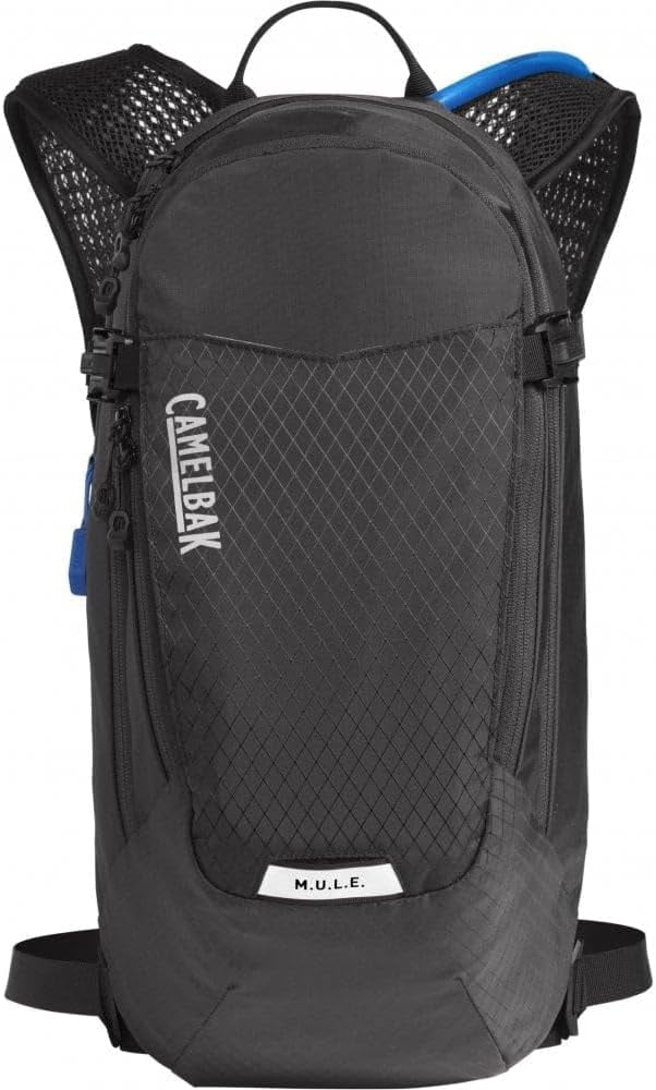 CamelBak Women's M.U.L.E. 12 Mountain Biking Hydration Pack - Easy Refilling Hydration Backpack - Magnetic Tube Trap 100oz, Charcoal/Black - 62XK