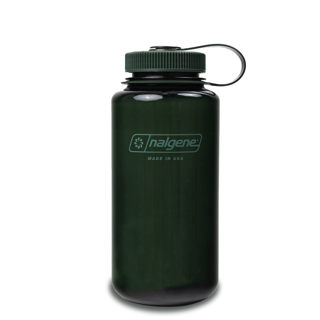 Nalgene Monochrome BPA-Free Recycled Reusable Water Bottle for Backpacking, Hiking, Gym - 32 oz Shatterproof Jade - BFSS