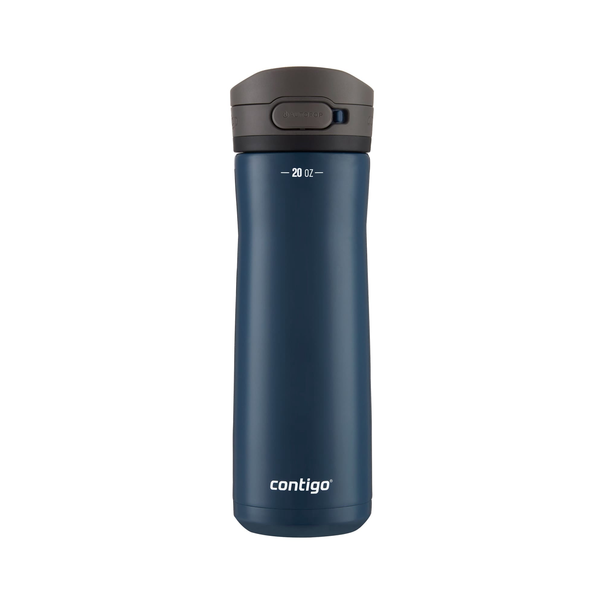 Contigo Jackson Chill Bundle 2 Water Bottles Black 24oz and Blueberry 20oz with Autopop Lid - R314