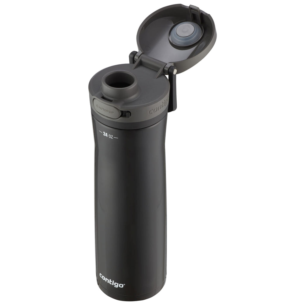 Contigo Jackson Chill Bundle 2 Water Bottles Black 24oz and Blueberry 20oz with Autopop Lid - R314