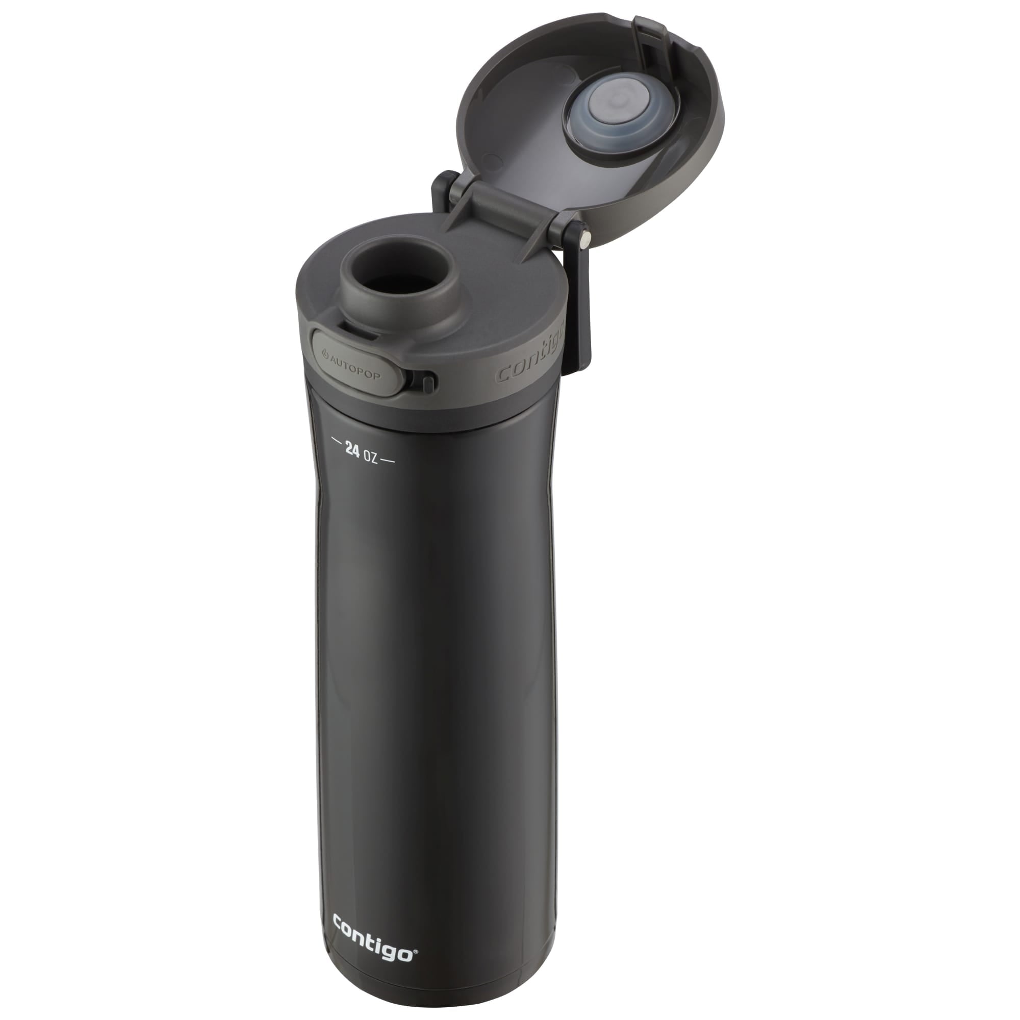 Contigo Jackson Chill Bundle 2 Water Bottles Black 24oz and Blueberry 20oz with Autopop Lid - R314