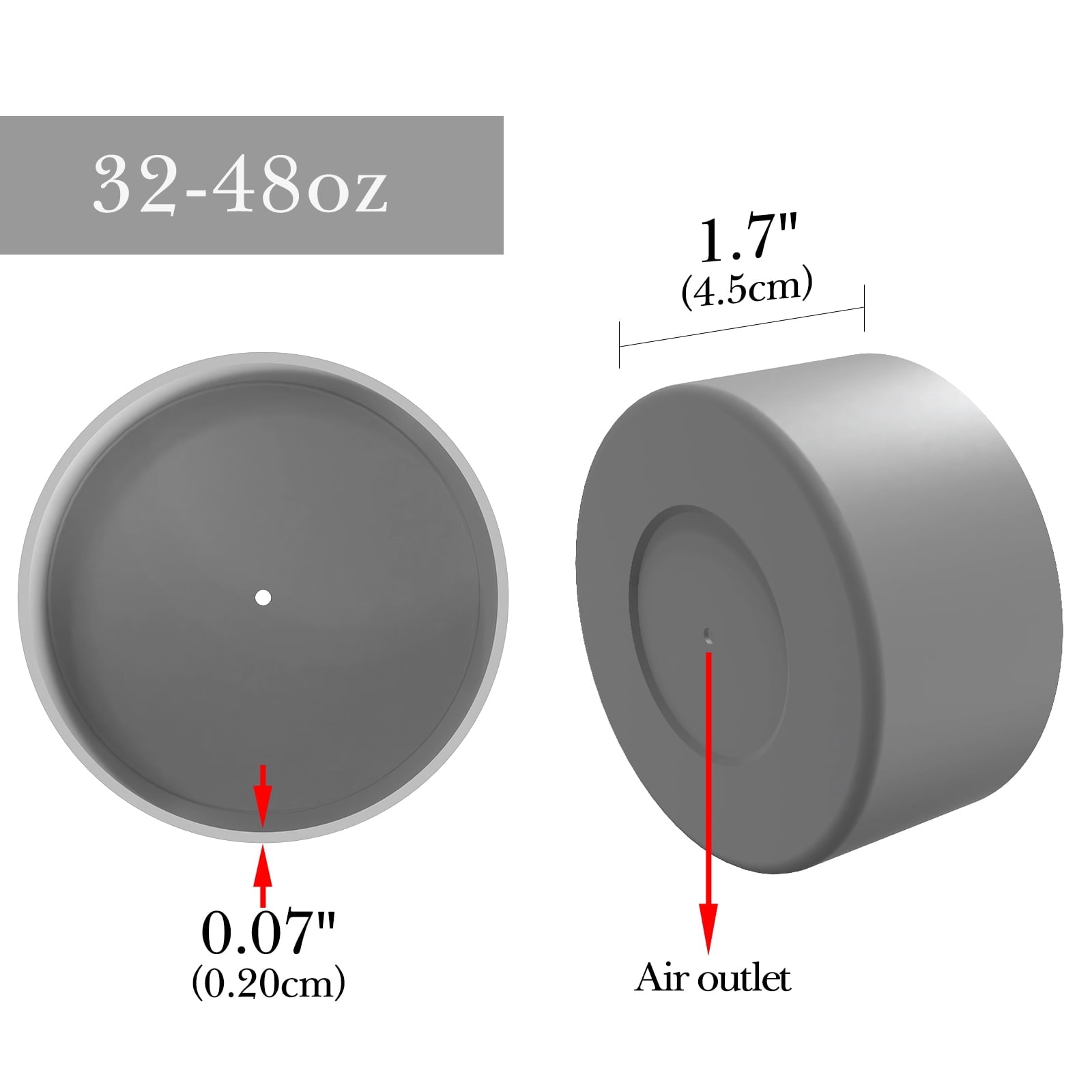 Linkidea 2 Pack Water Bottle Boot Compatible with Nalgene Sustain Wide Mouth 32oz/48oz, Narrow Mouth 32oz, Silicone Anti-Slip Bottle Bottom Bumper Protector (Grey) - LKKS