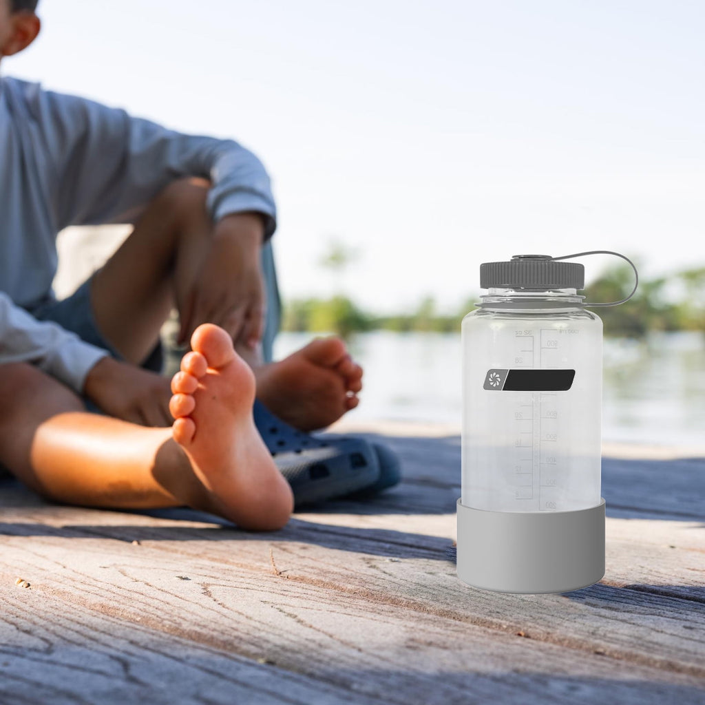 Linkidea 2 Pack Water Bottle Boot Compatible with Nalgene Sustain Wide Mouth 32oz/48oz, Narrow Mouth 32oz, Silicone Anti-Slip Bottle Bottom Bumper Protector (Grey) - LKKS