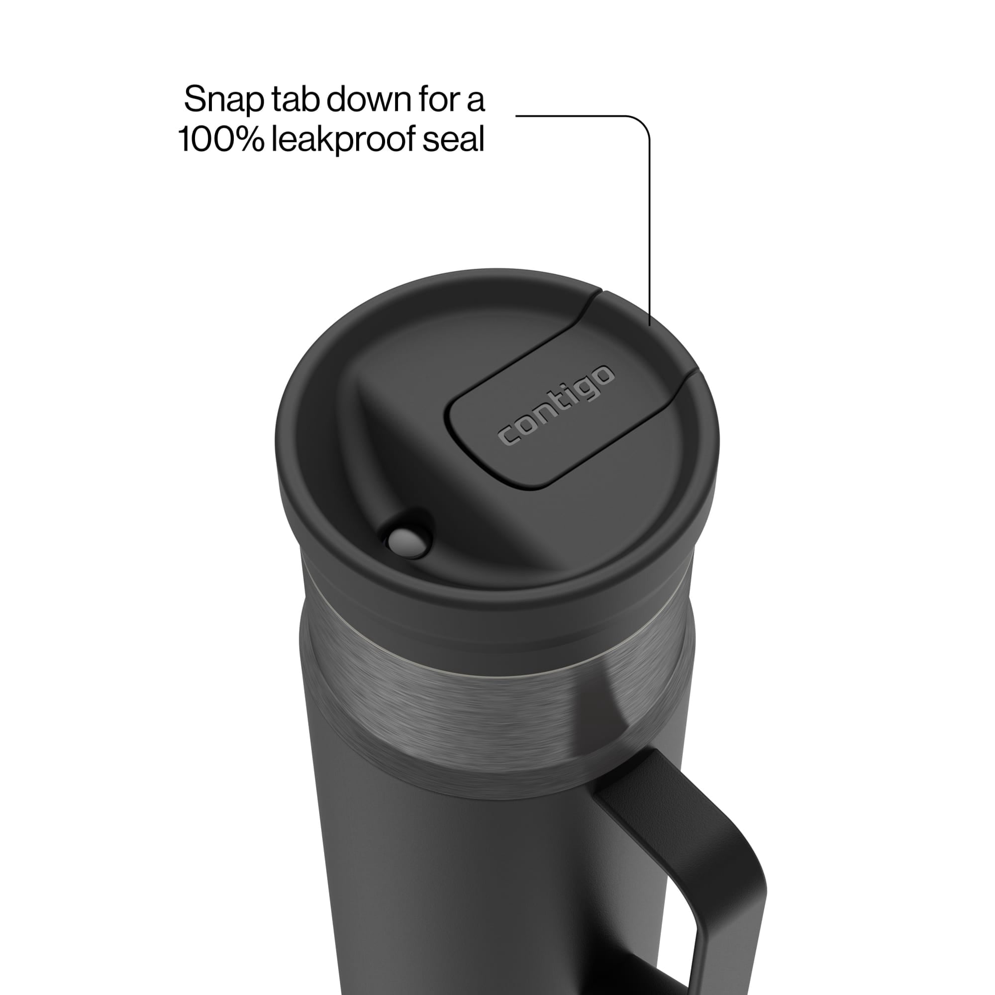 Contigo SnapSeal Leakproof Stainless Steel Reusable Water Bottle Tumbler with Side Handle, Dark Blue/Bronze, 20 oz - 784A