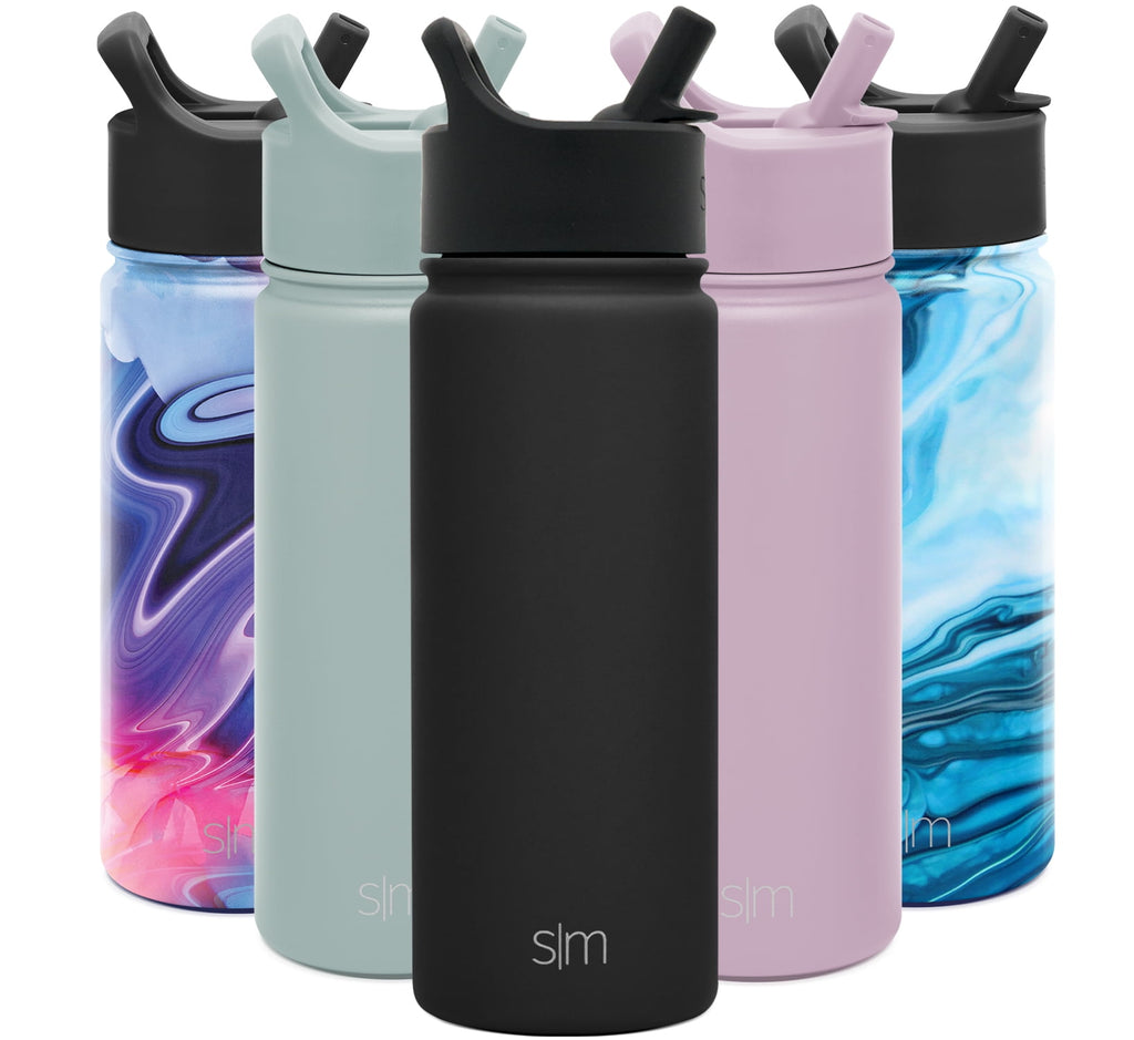 Simple Modern Summit Water Bottle Straw Lid Vacuum Insulated Stainless Steel Bottle | 18 fl oz - HVAC