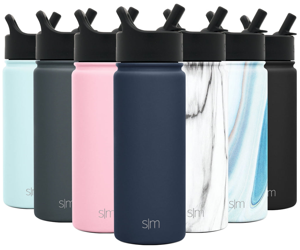 Simple Modern Summit Water Bottle Straw Lid Vacuum Insulated Stainless Steel Bottle | 18 fl oz - HVAC