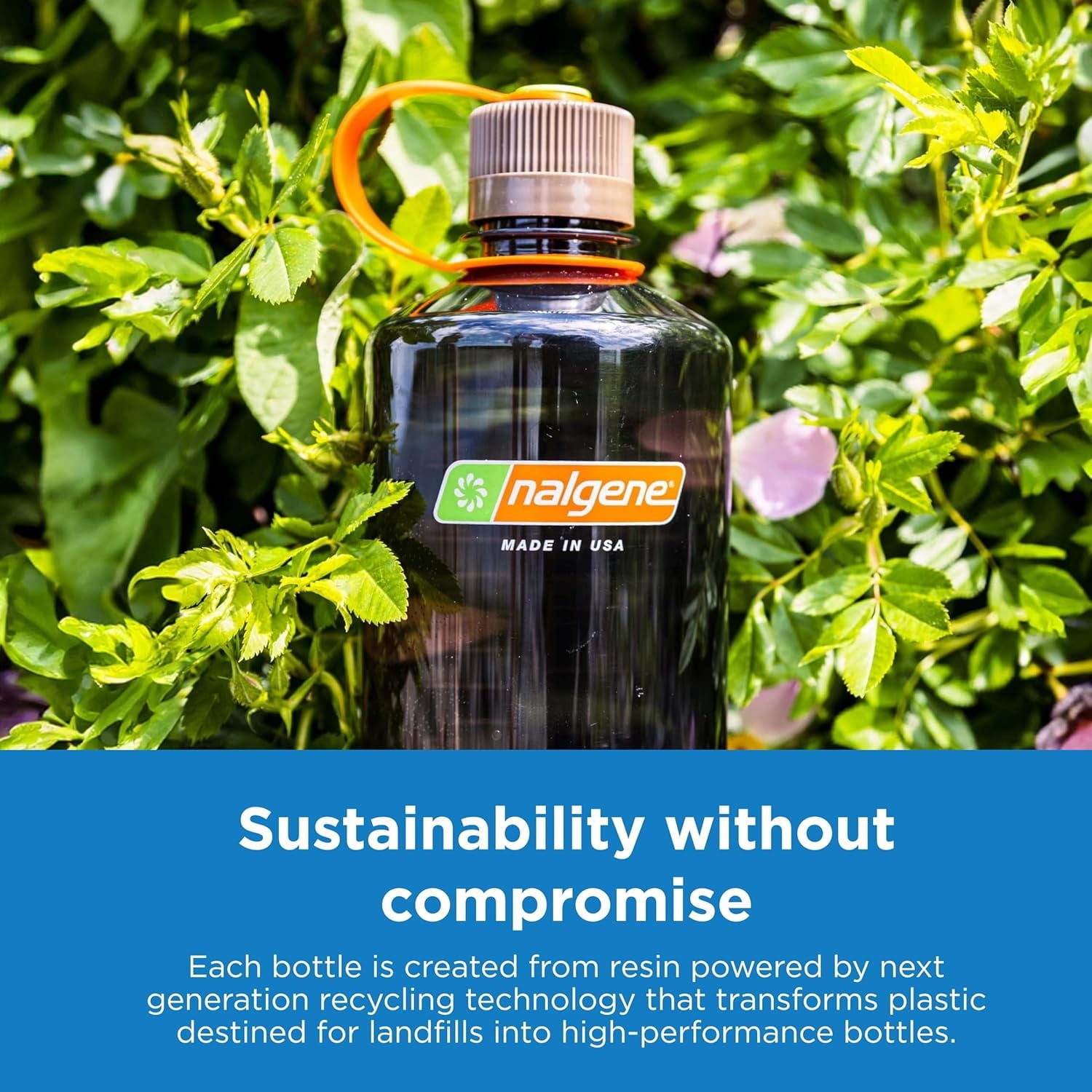 Nalgene Sustain Tritan BPA-Free Water Bottle Made with Material Derived from 50% Plastic Waste, 32 OZ, Narrow Mouth, Pear - H49T