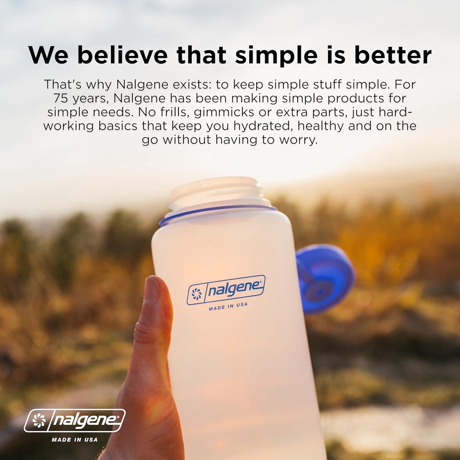 Nalgene Sustain Tritan BPA-Free Water Bottle Made with Material Derived from 50% Plastic Waste, 32 OZ, Narrow Mouth, Pear - H49T