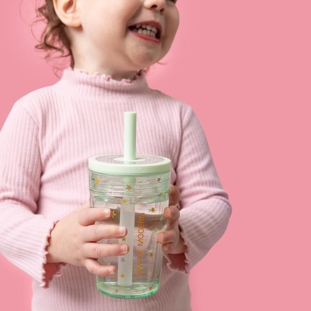 Simple Modern 12 fl oz Tritan Plastic Junior Tumbler with Silicone Straw Lid for Toddlers | Stars - MG2F