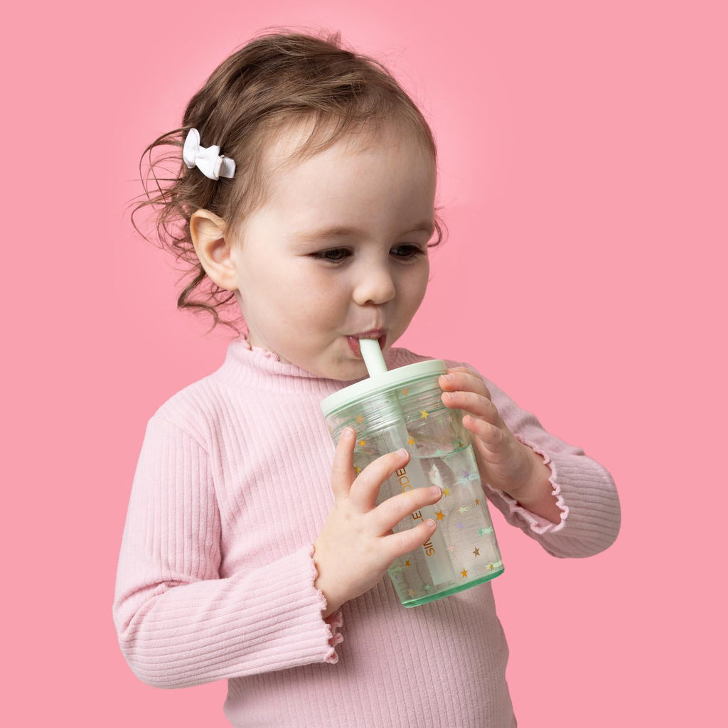 Simple Modern 12 fl oz Tritan Plastic Junior Tumbler with Silicone Straw Lid for Toddlers | Stars - MG2F
