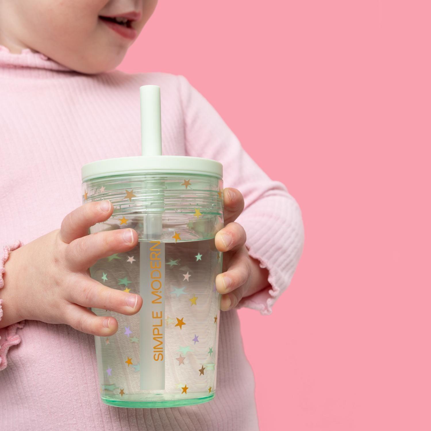 Simple Modern 12 fl oz Tritan Plastic Junior Tumbler with Silicone Straw Lid for Toddlers | Stars - MG2F