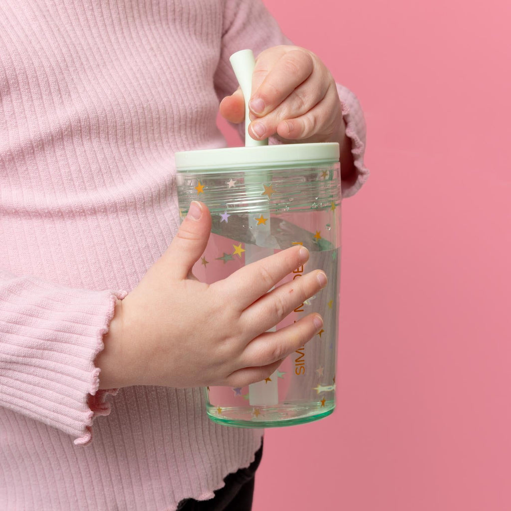 Simple Modern 12 fl oz Tritan Plastic Junior Tumbler with Silicone Straw Lid for Toddlers | Stars - MG2F