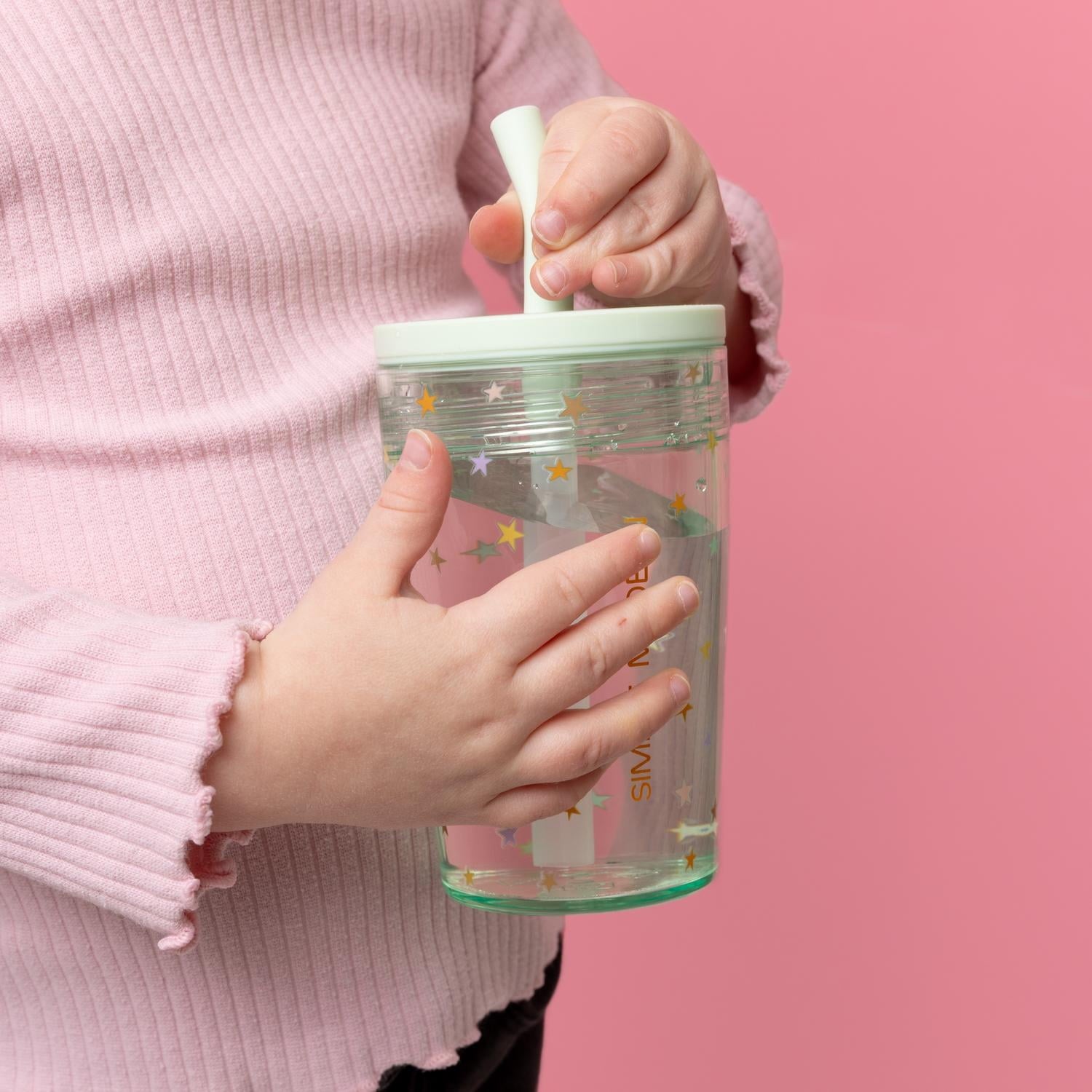 Simple Modern 12 fl oz Tritan Plastic Junior Tumbler with Silicone Straw Lid for Toddlers | Stars - MG2F