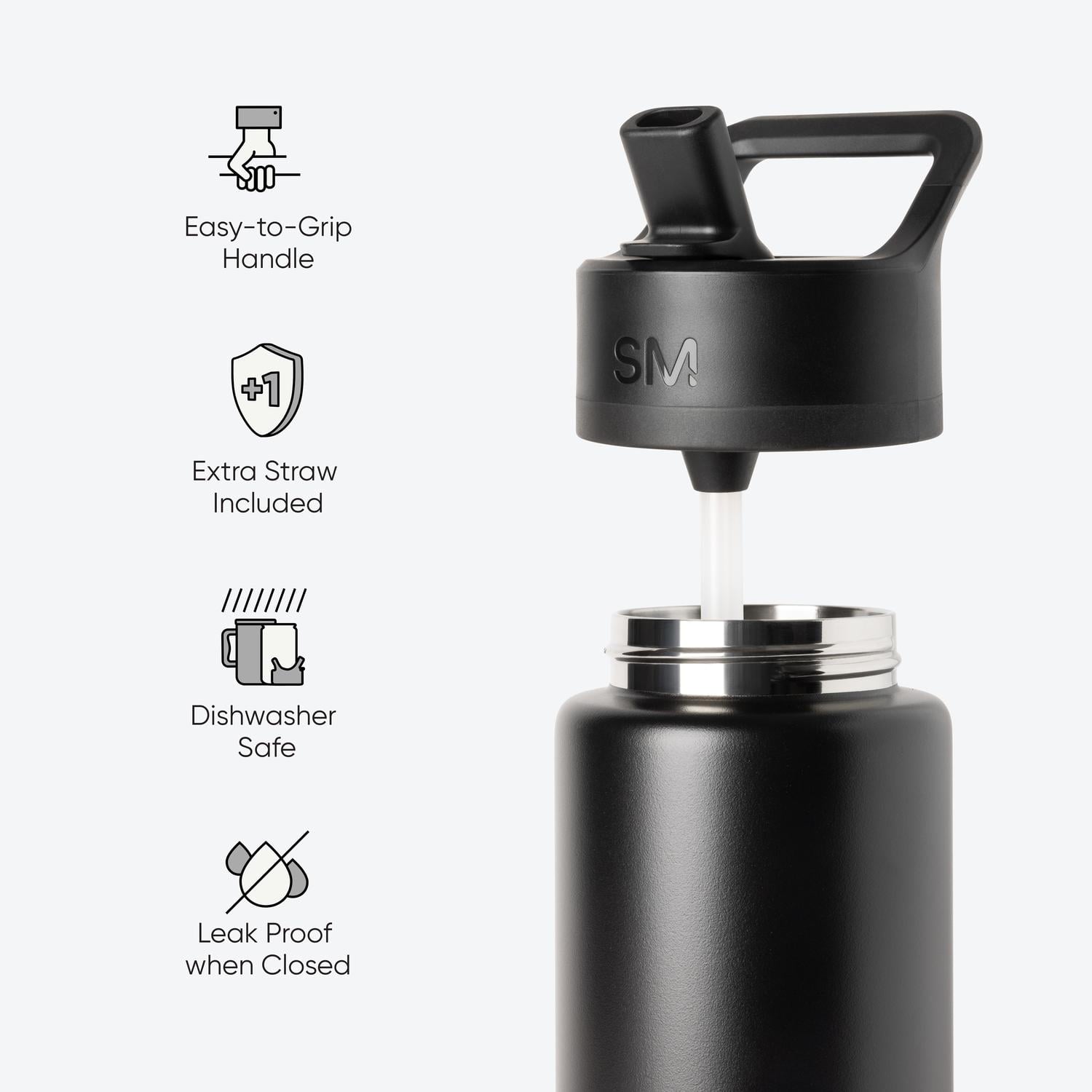 Simple Modern 30 fl oz Insulated Stainless Steel Summit Wide Mouth Water Bottle with Straw Lid | Slumberland - UPW6