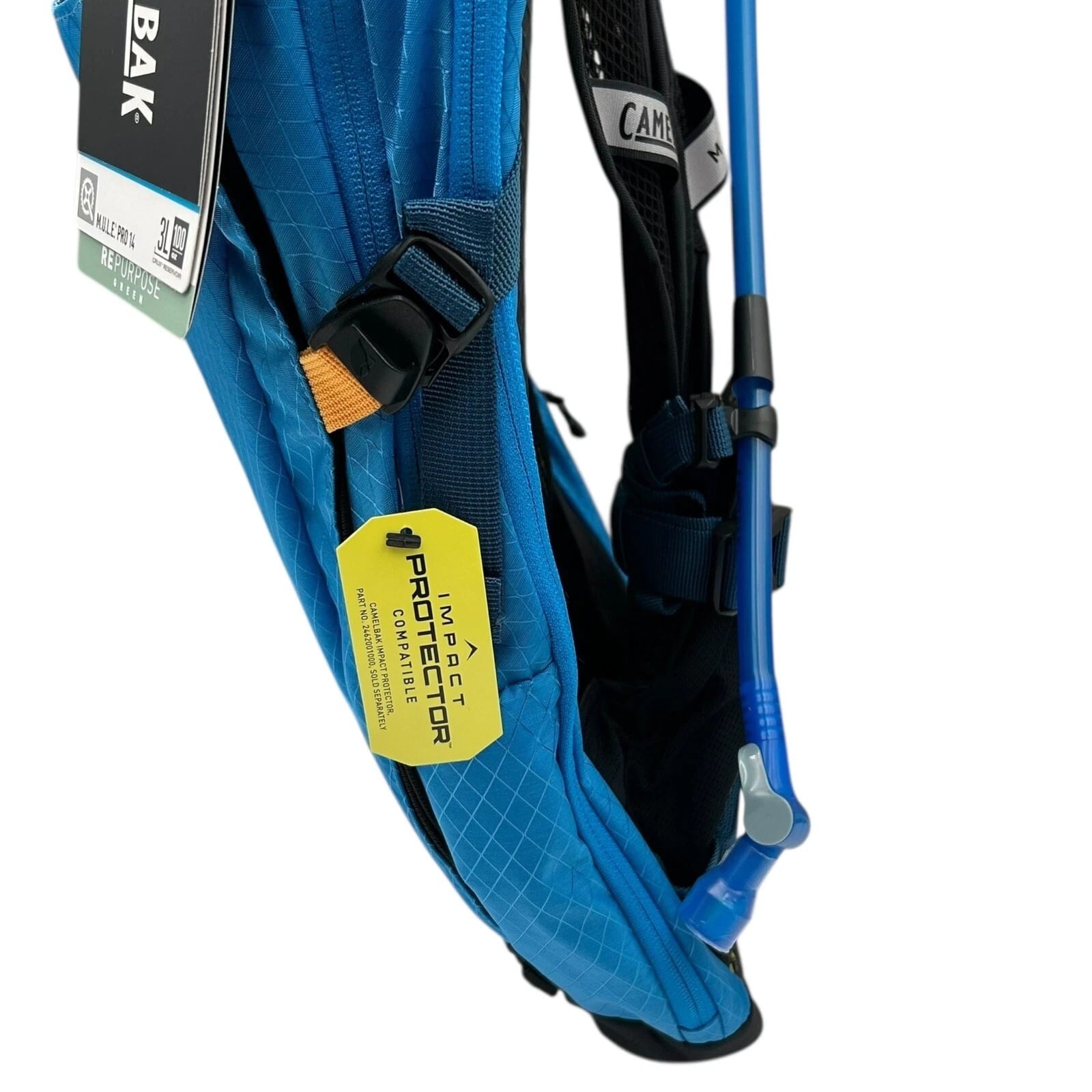 CAMELBAK M.U.L.E Pro 14L Bike Hydration Backpack 100 oz, Ibiza Blue/Orange - HTAD