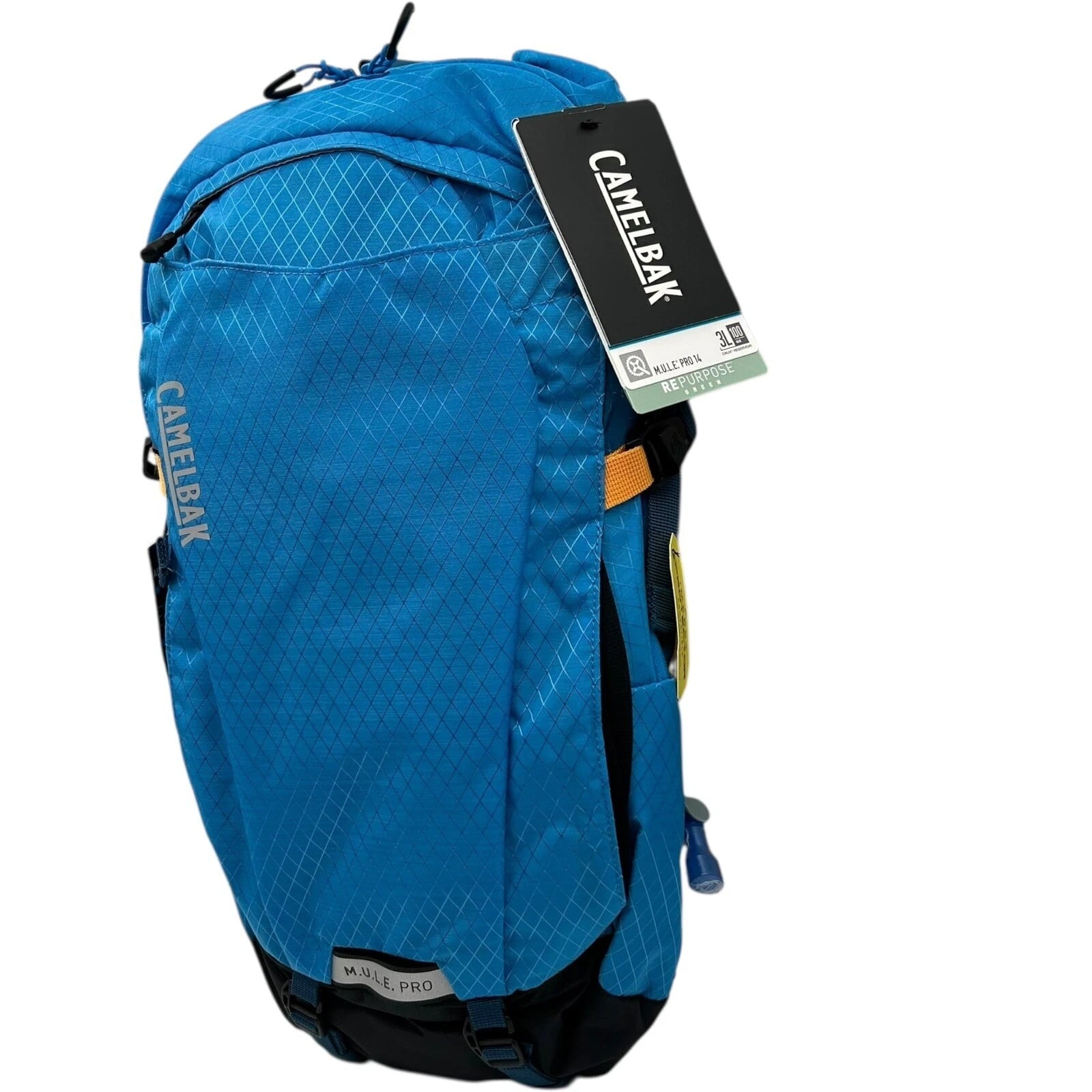 CAMELBAK M.U.L.E Pro 14L Bike Hydration Backpack 100 oz, Ibiza Blue/Orange - HTAD
