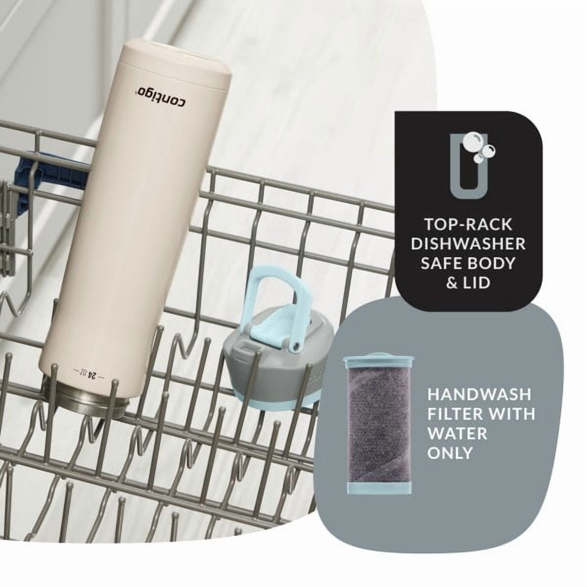 Contigo Clybourn Chill Stainless Steel FreeFlow Filter Water Bottle with AUTOSEAL, 24oz Salt - ZJMS