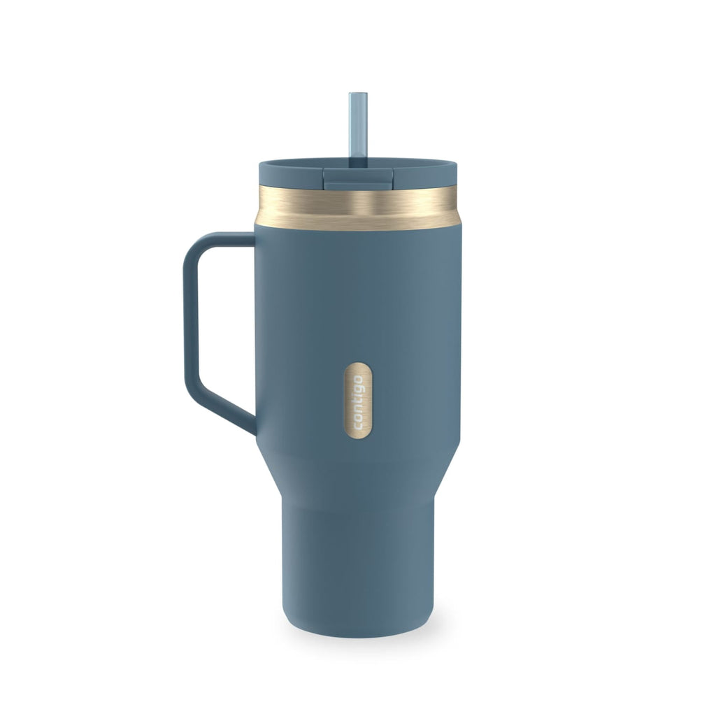 Contigo SnapSeal Leakproof Stainless Steel Reusable Water Bottle Tumbler with Side Handle, Black/Bronze, 30 oz - UKGK