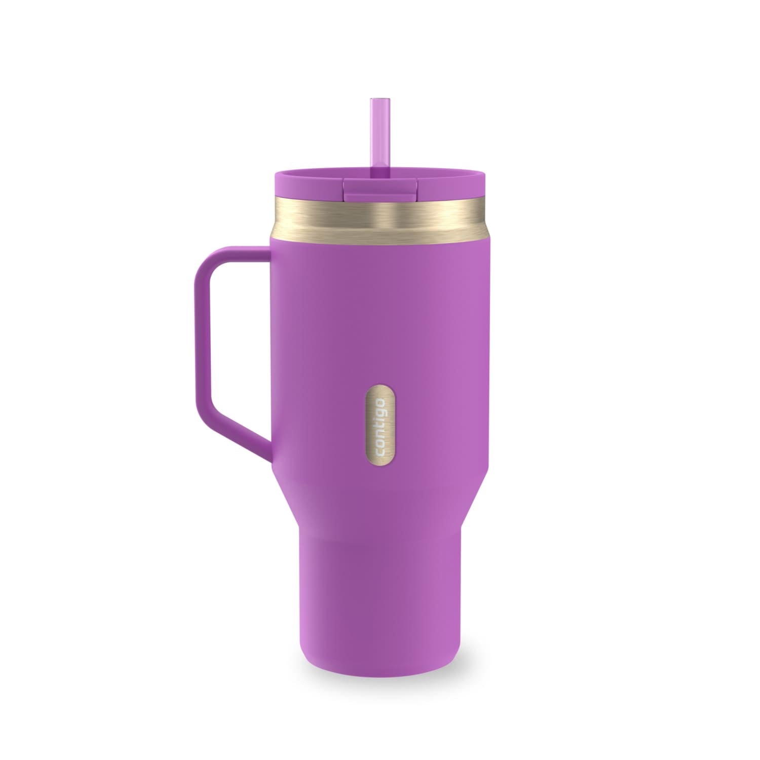 Contigo SnapSeal Leakproof Stainless Steel Reusable Water Bottle Tumbler with Side Handle, Black/Bronze, 30 oz - UKGK