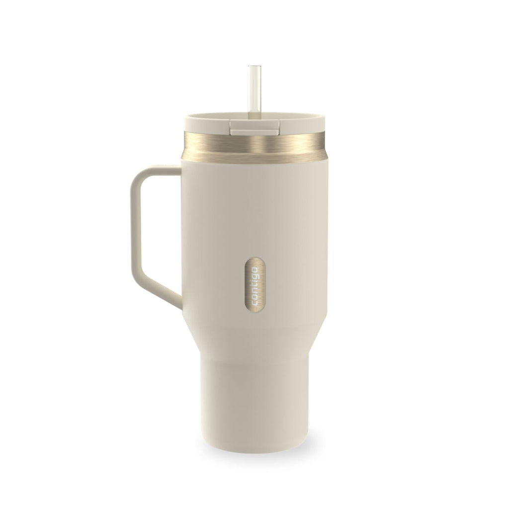 Contigo SnapSeal Leakproof Stainless Steel Reusable Water Bottle Tumbler with Side Handle, Black/Bronze, 30 oz - UKGK