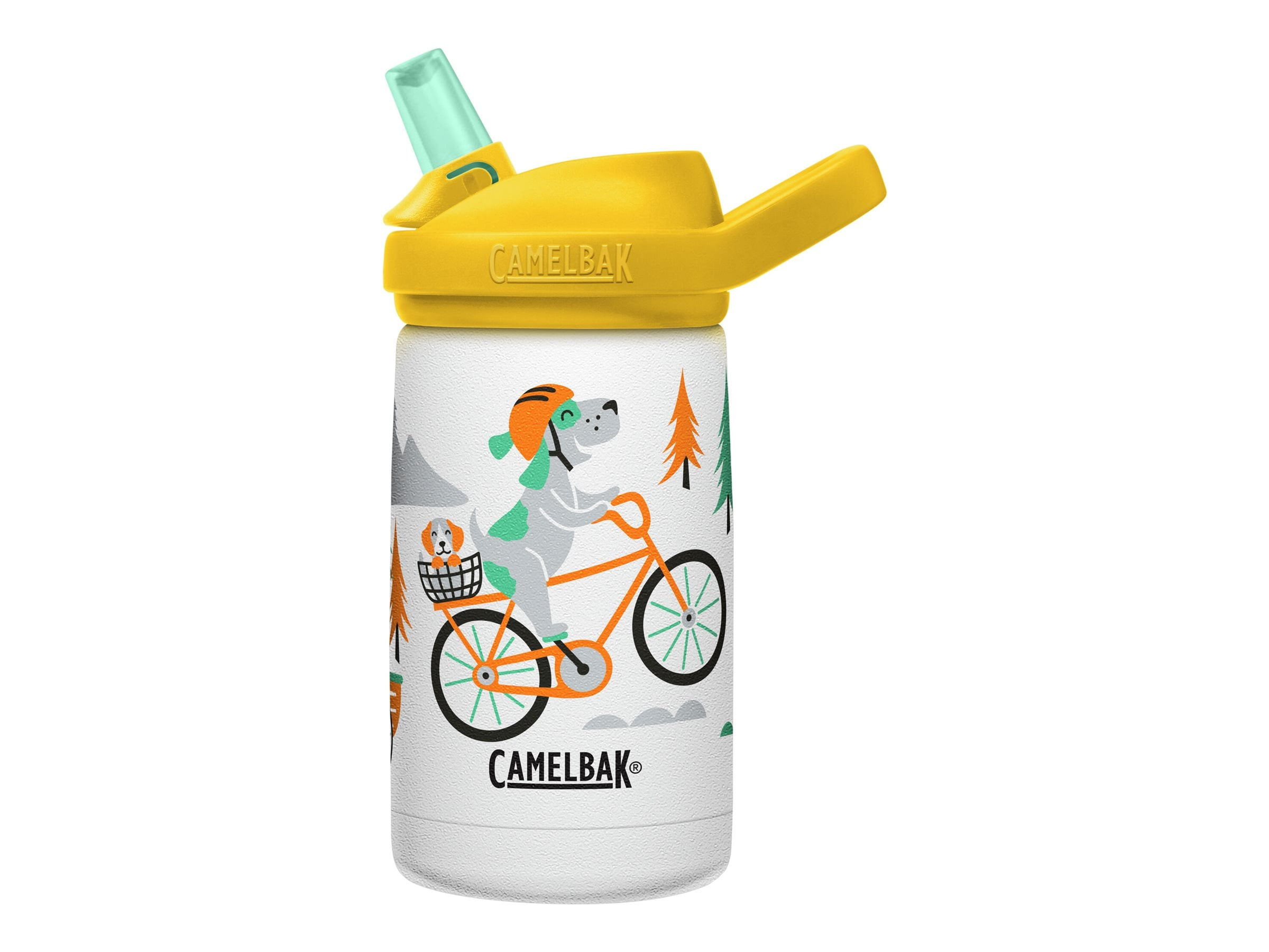 CamelBak Eddy+ Kids - Water bottle - Size 4.25 in x 2.91 in - Height 6.5 in - 12 fl.oz - biking dogs - DKUY