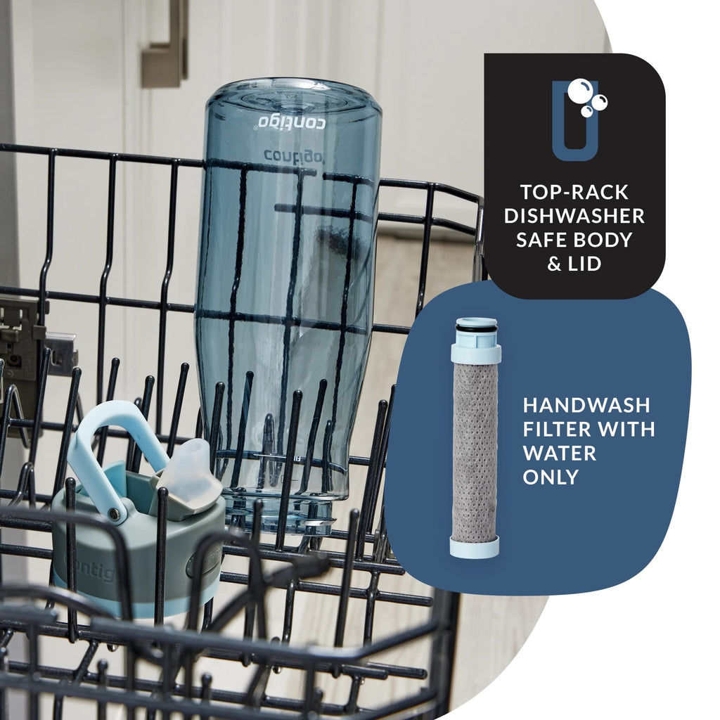 Contigo Wells Plastic Filter Water Bottle with AUTOSPOUT Straw Lid, 32 oz., Dark Ice - YH8S