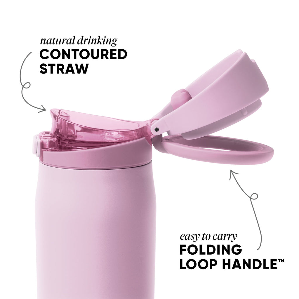 Simple Modern 24oz Mesa Loop Water Bottle with Covered Spout | Pink Champagne - 8FHU