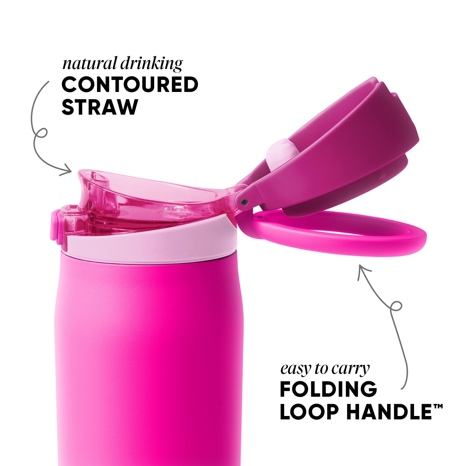 Simple Modern 24oz Mesa Loop Water Bottle with Covered Spout | Pink Champagne - 8FHU