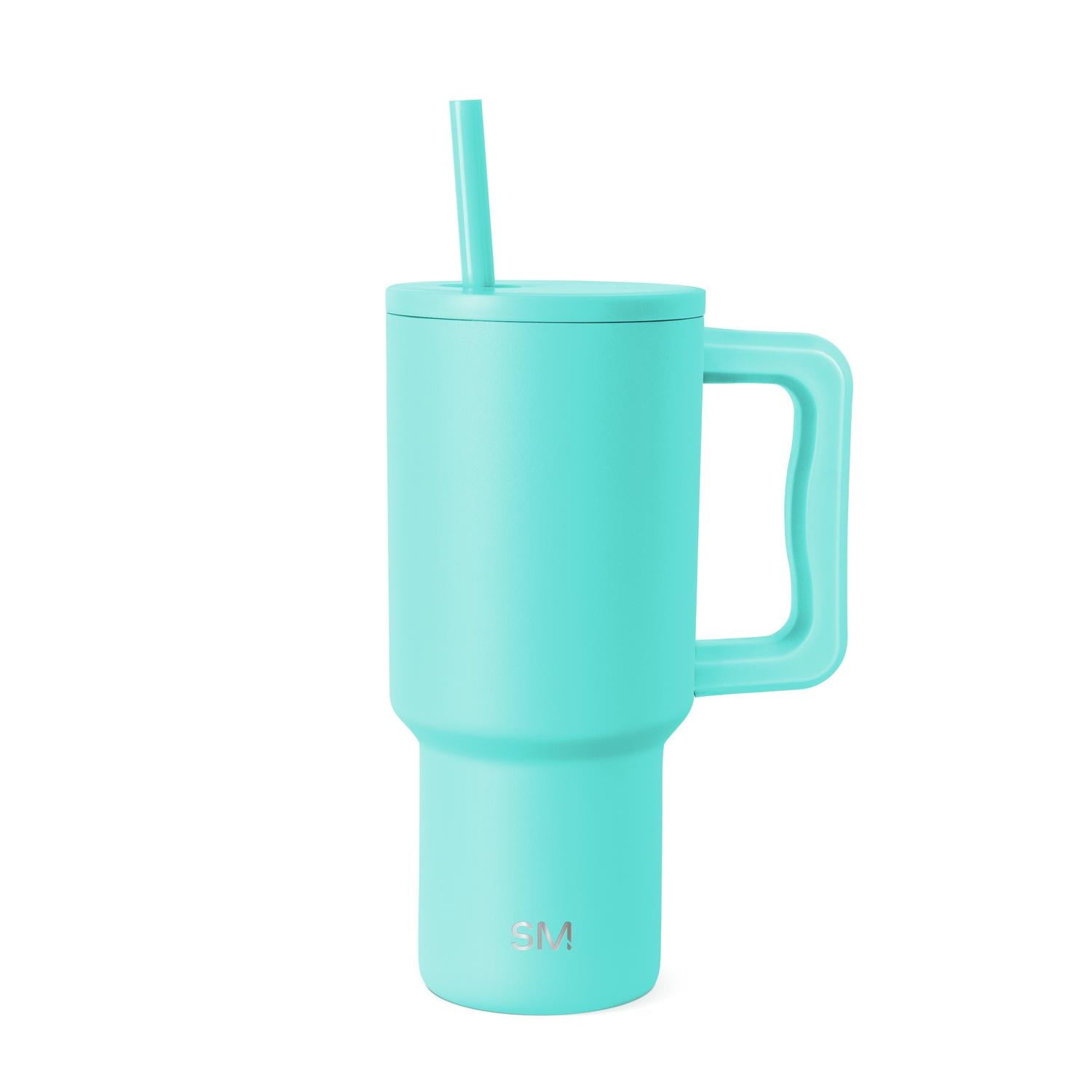Simple Modern 30 fl oz Insulated Stainless Steel Trek Tumbler with Straw Lid | Seaglass Sage and Cream Checkmate - ON24