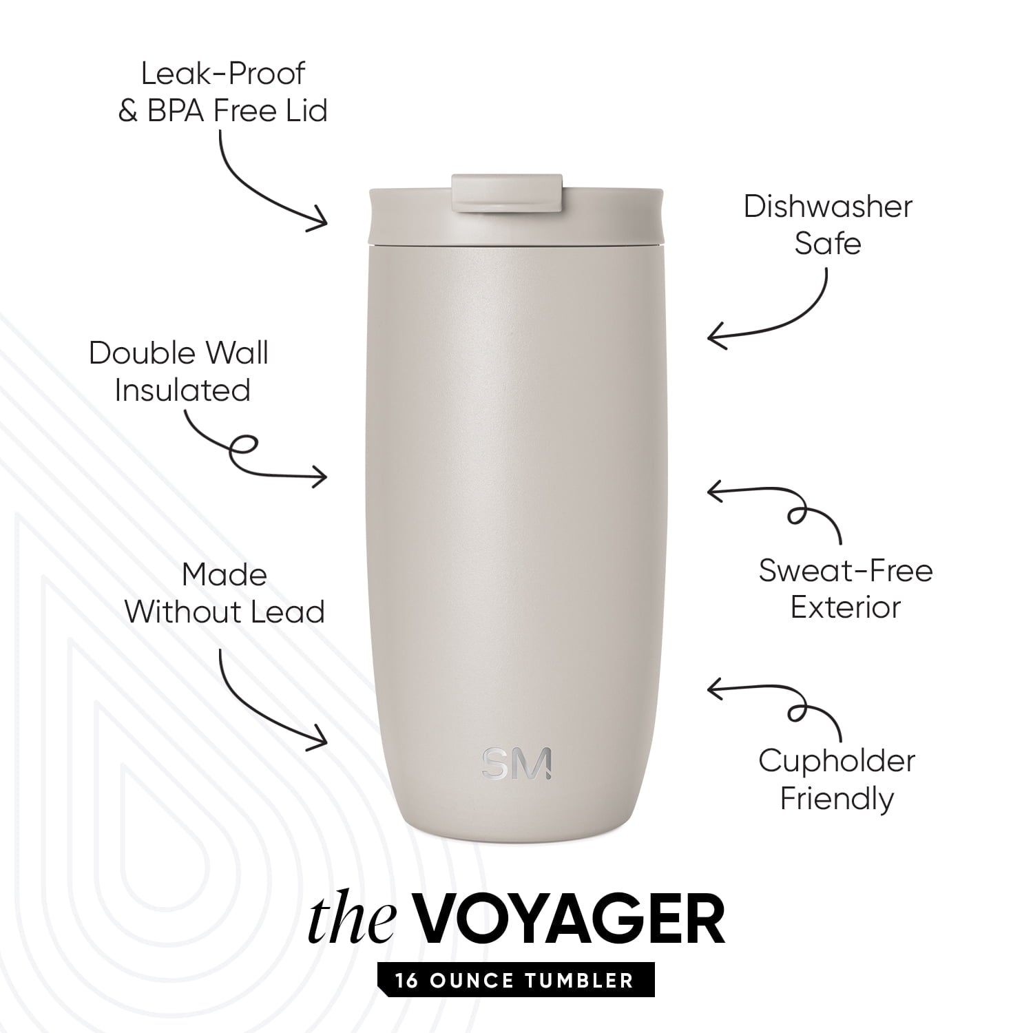 Simple Modern 16 fl oz Insulated Stainless Steel Voyager Coffee Tumbler with Insulated Flip Lid - YNI1