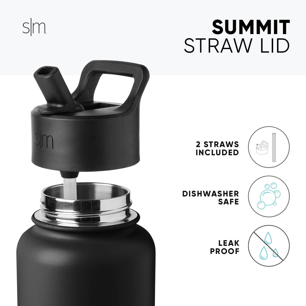 Simple Modern Kids Water Bottle with Straw Lid Vacuum Insulated Stainless Steel Metal Thermos Bottles | Reusable Leak Proof BPA-Free Flask for School | Summit Collection | 18oz, Blush -Blush - TBVJ